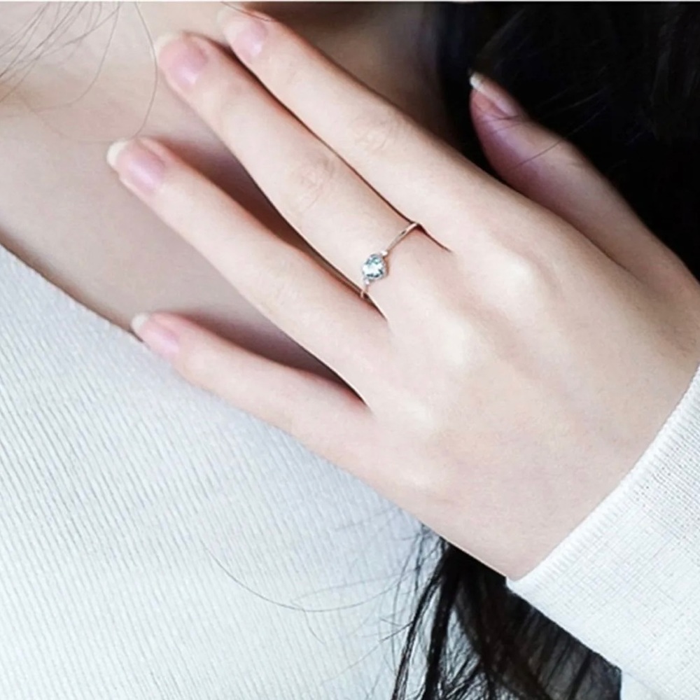 Light Blue Heart Shaped Sapphire Ring - Picture 7 of 7